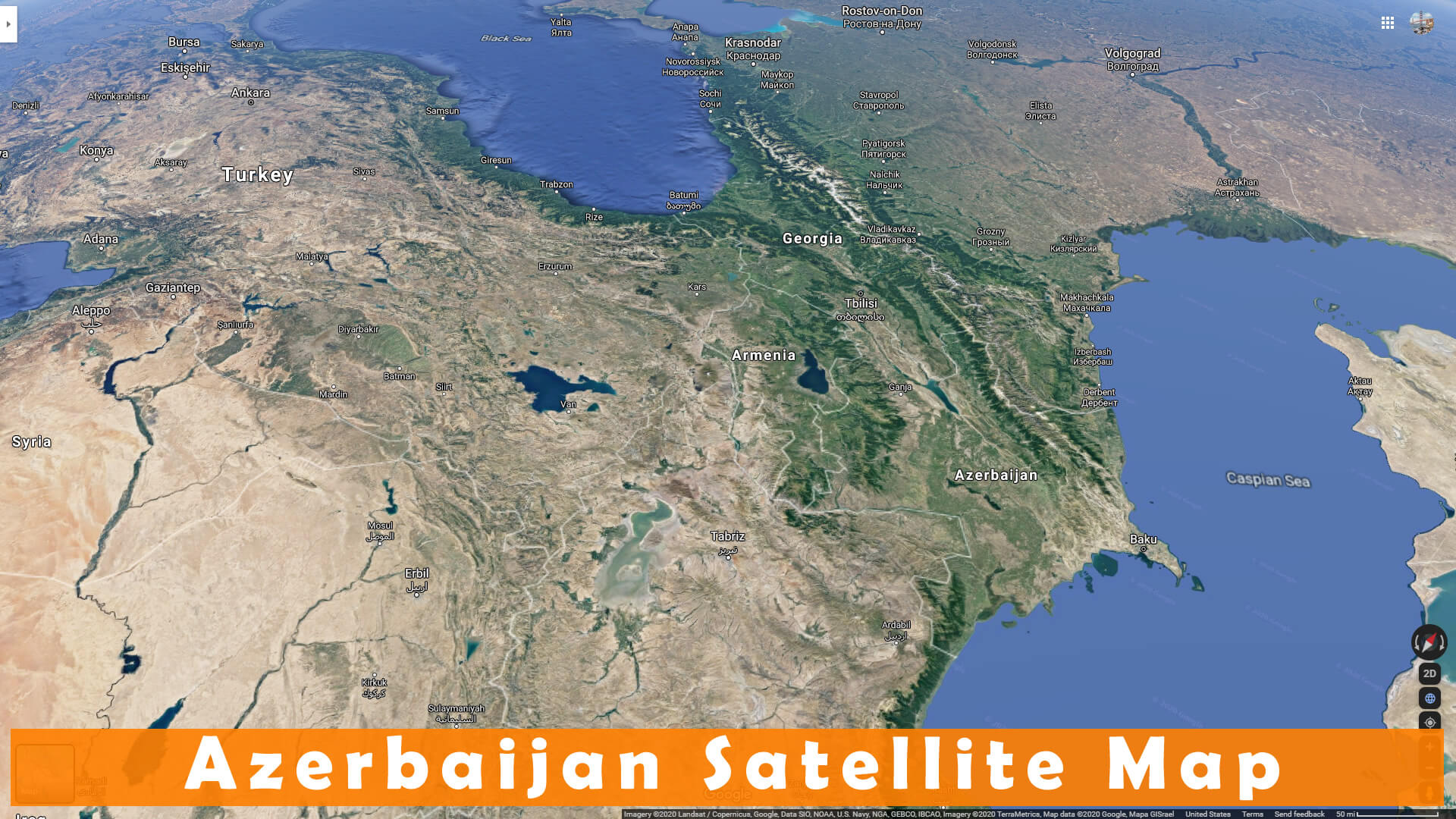 Azerbaycan Uydu Haritasi